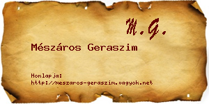 Mészáros Geraszim névjegykártya
